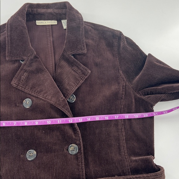 Vintage Lord & Taylor brown corduroy long line jacket classic traditional - Picture 4 of 11